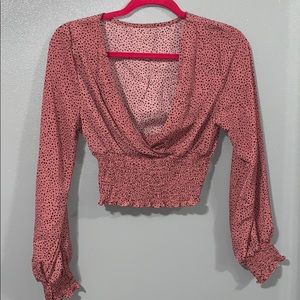 Shein crop long sleeve blouse